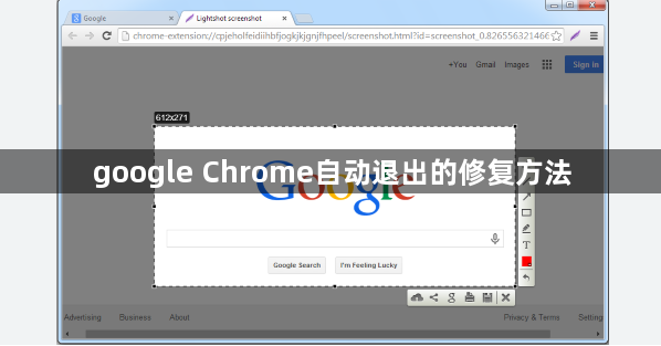 google Chrome自动退出的修复方法1