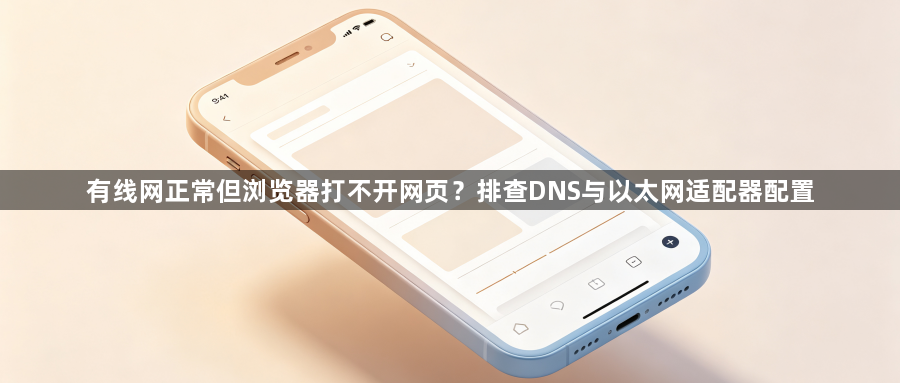 有线网正常但浏览器打不开网页？排查DNS与以太网适配器配置1