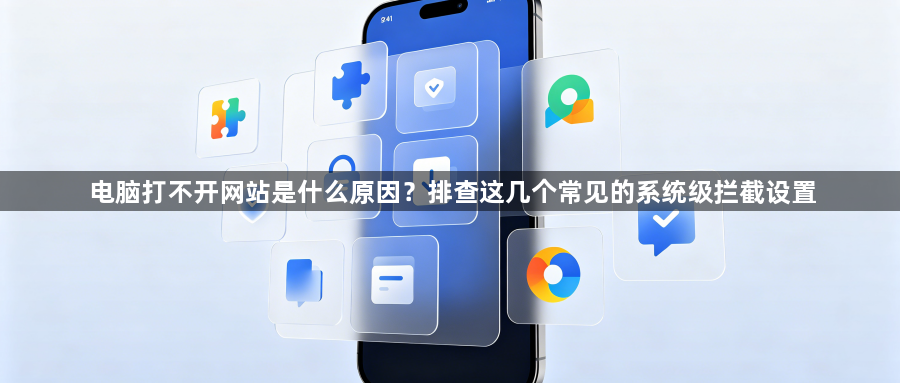 电脑打不开网站是什么原因？排查这几个常见的系统级拦截设置1