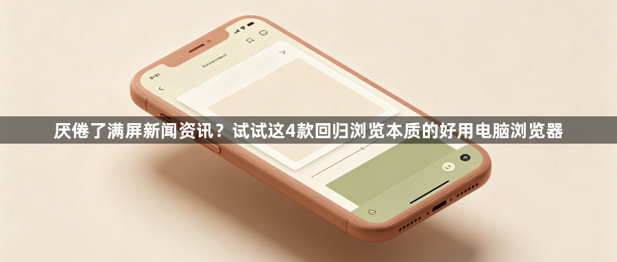 厌倦了满屏新闻资讯？试试这4款回归浏览本质的好用电脑浏览器1