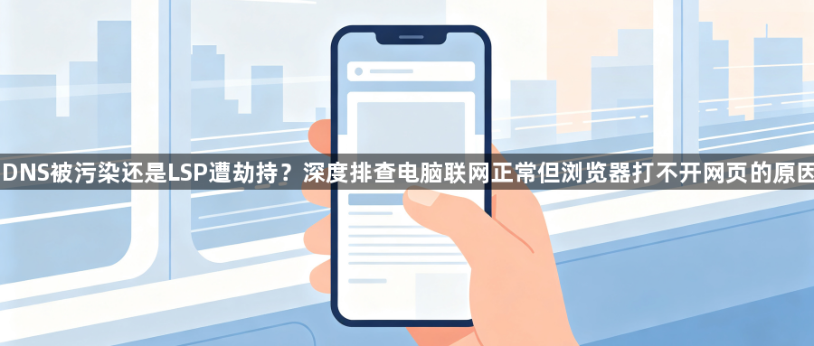 DNS被污染还是LSP遭劫持？深度排查电脑联网正常但浏览器打不开网页的原因1